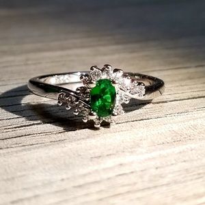 Peridot sapphire silver ring